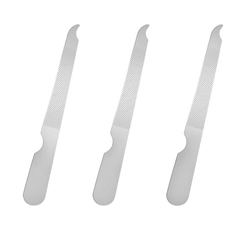 BlingKingdom 3-Pack Stainless Steel Nail Files – Double Sided Metal Nail File with Curved Sharp Point for Salon & Home Manicure (Silver) - görsel 2