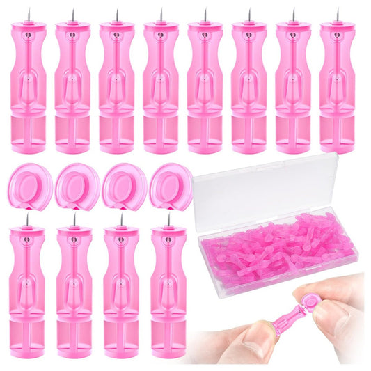 50 Pack Disposable Lancets for Facial Extraction – Stainless Steel Acne Needle Tools for Blackhead Removal, Pink