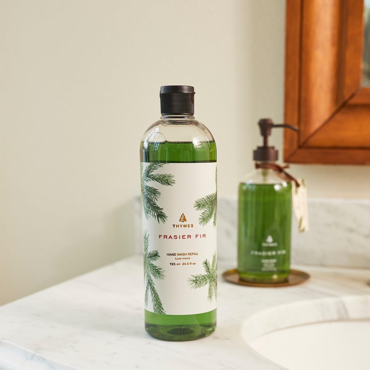 Thymes Frasier Fir Hand Wash Refill - Lightly Scented Liquid Hand Soap, Moisturizing Formula with Natural Ingredients, 24.5 fl oz Avelisse