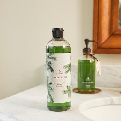 Thymes Frasier Fir Hand Wash Refill - Lightly Scented Liquid Hand Soap, Moisturizing Formula with Natural Ingredients, 24.5 fl oz Avelisse