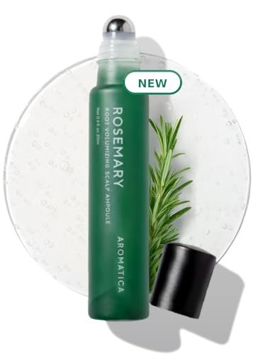 AROMATICA Rosemary Root Volumizing Scalp Serum – Korean Hair Growth Serum with Caffeine & Rosemary Oil, Cooling Roll-On, Sulfate-Free, 0.67 oz Avelisse