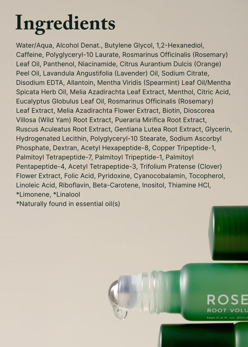 AROMATICA Rosemary Root Volumizing Scalp Serum – Korean Hair Growth Serum with Caffeine & Rosemary Oil, Cooling Roll-On, Sulfate-Free, 0.67 oz Avelisse
