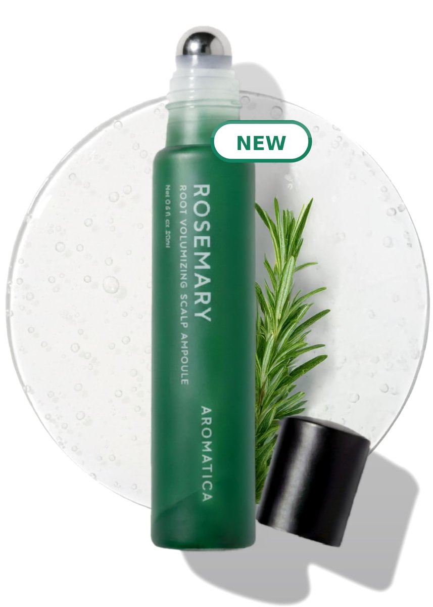 AROMATICA Rosemary Root Volumizing Scalp Serum – Korean Hair Growth Serum with Caffeine & Rosemary Oil, Cooling Roll-On, Sulfate-Free, 0.67 oz Avelisse