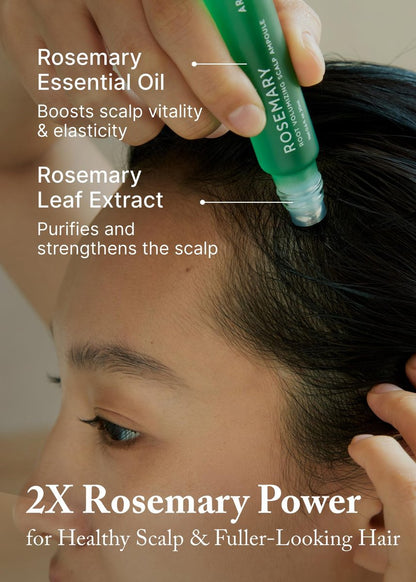 AROMATICA Rosemary Root Volumizing Scalp Serum – Korean Hair Growth Serum with Caffeine & Rosemary Oil, Cooling Roll-On, Sulfate-Free, 0.67 oz Avelisse