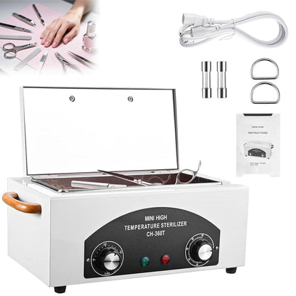 JUSTHERE High Temperature Sterilizer Autoclave Machine – 110V 300W 1.5L Metal Tool Cleaner for Nail & Beauty Tools (White) Avelisse
