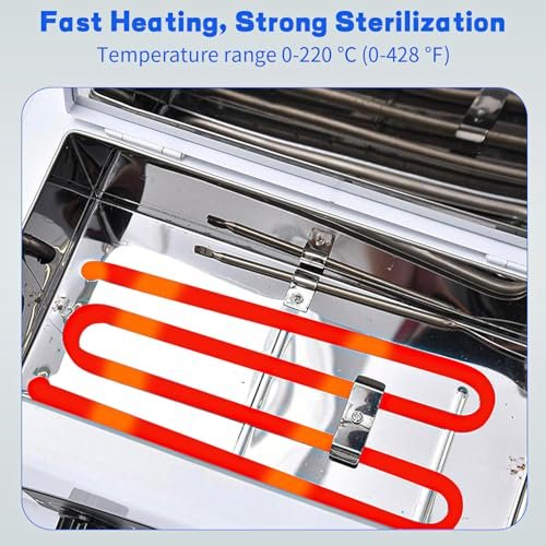 JUSTHERE High Temperature Sterilizer Autoclave Machine – 110V 300W 1.5L Metal Tool Cleaner for Nail & Beauty Tools (White) Avelisse
