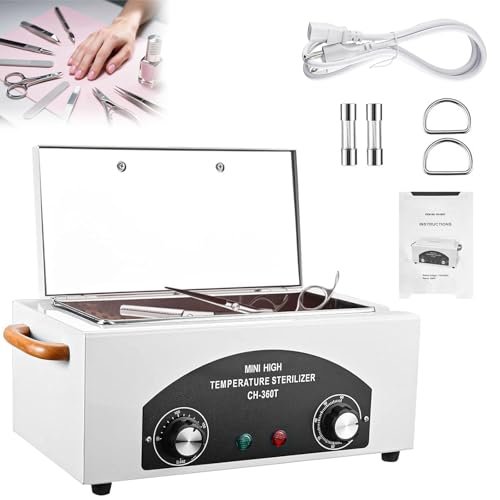 JUSTHERE High Temperature Sterilizer Autoclave Machine – 110V 300W 1.5L Metal Tool Cleaner for Nail & Beauty Tools (White) Avelisse