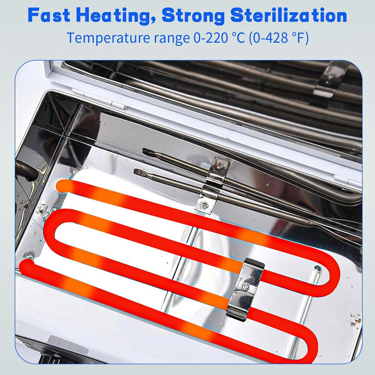 JUSTHERE High Temperature Sterilizer Autoclave Machine – 110V 300W 1.5L Metal Tool Cleaner for Nail & Beauty Tools (White) Avelisse