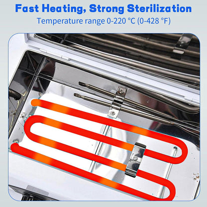 JUSTHERE High Temperature Sterilizer Autoclave Machine – 110V 300W 1.5L Metal Tool Cleaner for Nail & Beauty Tools (White) Avelisse