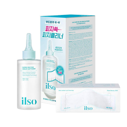 ilso Super Melting Sebum Softener – Pore Cleansing Solution with 40 Skin Wrap Cotton Pads, 5.29 fl oz, Korean Skincare for Blackheads & Sebum Avelisse