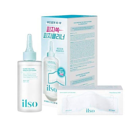 ilso Super Melting Sebum Softener – Pore Cleansing Solution with 40 Skin Wrap Cotton Pads, 5.29 fl oz, Korean Skincare for Blackheads & Sebum Avelisse