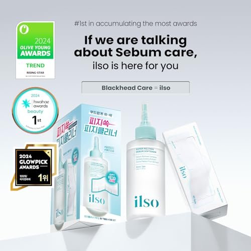 ilso Super Melting Sebum Softener – Pore Cleansing Solution with 40 Skin Wrap Cotton Pads, 5.29 fl oz, Korean Skincare for Blackheads & Sebum Avelisse