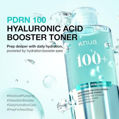Anua PDRN 100 Hyaluronic Acid Booster Toner – Hydrating Face Toner for Dry Skin with Salmon DNA & Collagen, Glass Skin Glow, Daily Moisturizing Toner, Korean Skincare, 8.45 fl oz Avelisse