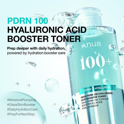 Anua PDRN 100 Hyaluronic Acid Booster Toner – Hydrating Face Toner for Dry Skin with Salmon DNA & Collagen, Glass Skin Glow, Daily Moisturizing Toner, Korean Skincare, 8.45 fl oz Avelisse