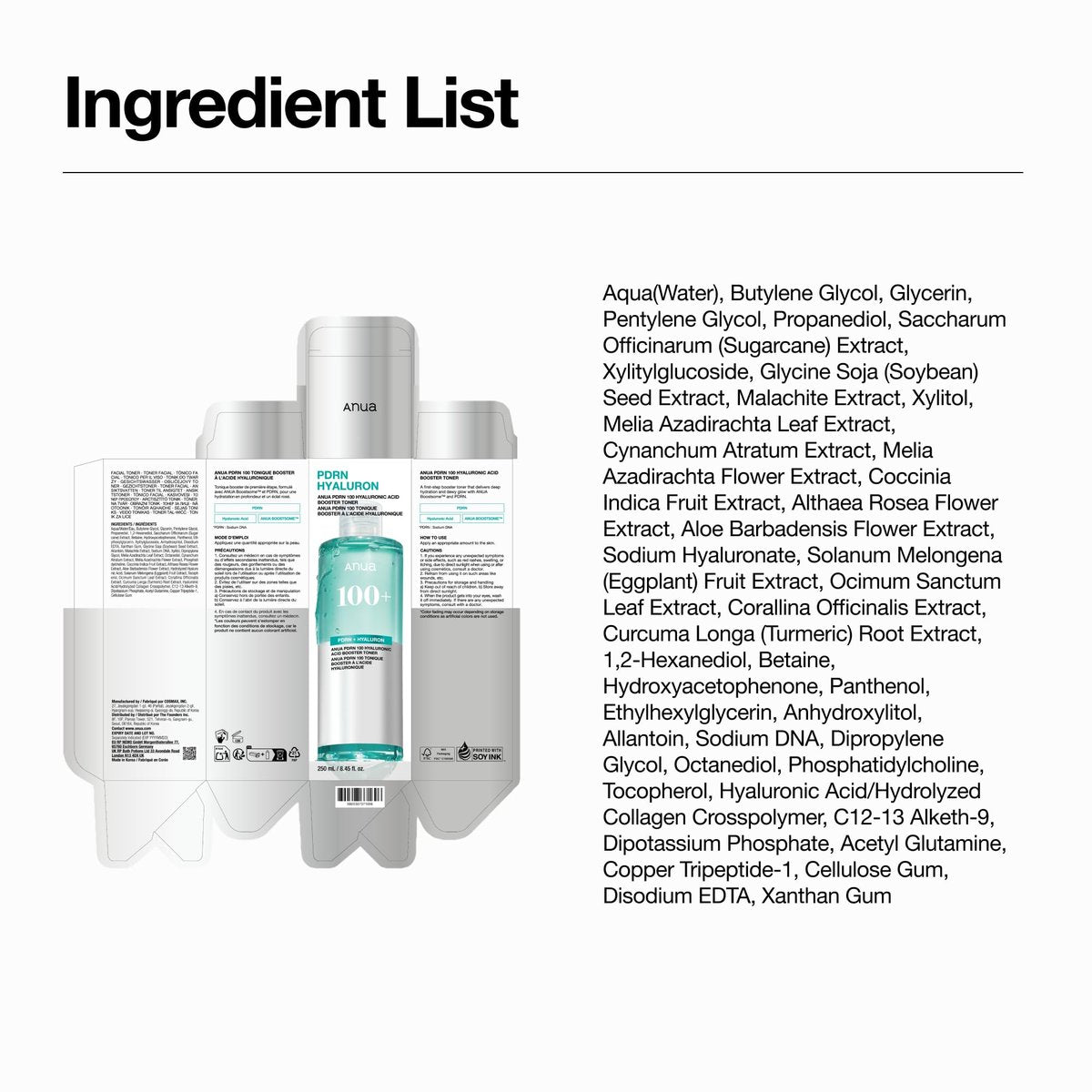 Anua PDRN 100 Hyaluronic Acid Booster Toner – Hydrating Face Toner for Dry Skin with Salmon DNA & Collagen, Glass Skin Glow, Daily Moisturizing Toner, Korean Skincare, 8.45 fl oz Avelisse
