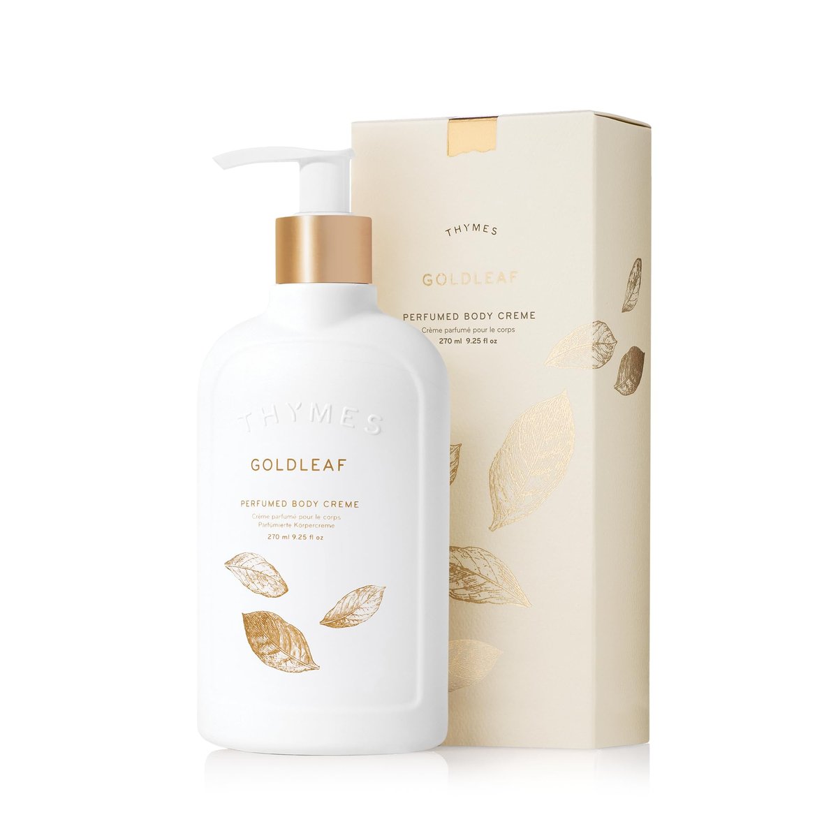 Thymes Goldleaf Perfumed Body Crème - Moisturizing Body Cream with Shea Butter, Vitamin E, Jojoba Oil, and Honey for Skin Care Routine - Body and Hand Lotion for Women & Men (9.25 fl oz) Avelisse