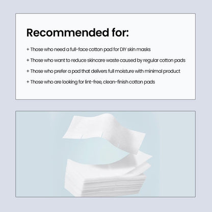 ILSO Skin Wrap Cotton Pad – Thin Layer DIY Toner Pad & Sheet Mask, 40 Sheets, 1.57 x 4.25 Inches, Korean Skincare
