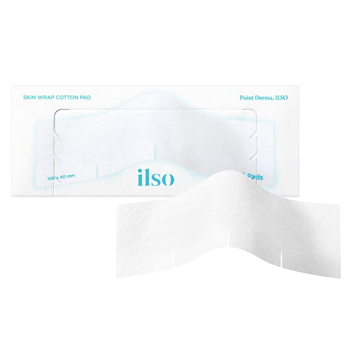 ILSO Skin Wrap Cotton Pad – Thin Layer DIY Toner Pad & Sheet Mask, 40 Sheets, 1.57 x 4.25 Inches, Korean Skincare - görsel 1