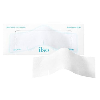 ILSO Skin Wrap Cotton Pad – Thin Layer DIY Toner Pad & Sheet Mask, 40 Sheets, 1.57 x 4.25 Inches, Korean Skincare