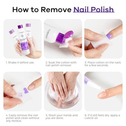 Glamonade Non-Acetone Nail Polish Remover – Gentle & Nourishing, Fast-Acting, Grapefruit Scent, 6 Fl Oz