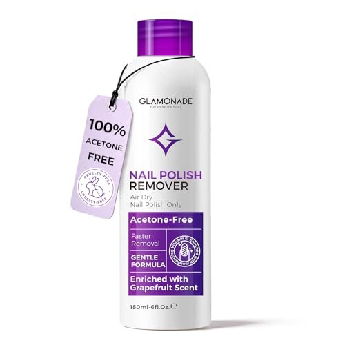 Glamonade Non-Acetone Nail Polish Remover – Gentle & Nourishing, Fast-Acting, Grapefruit Scent, 6 Fl Oz - görsel 2