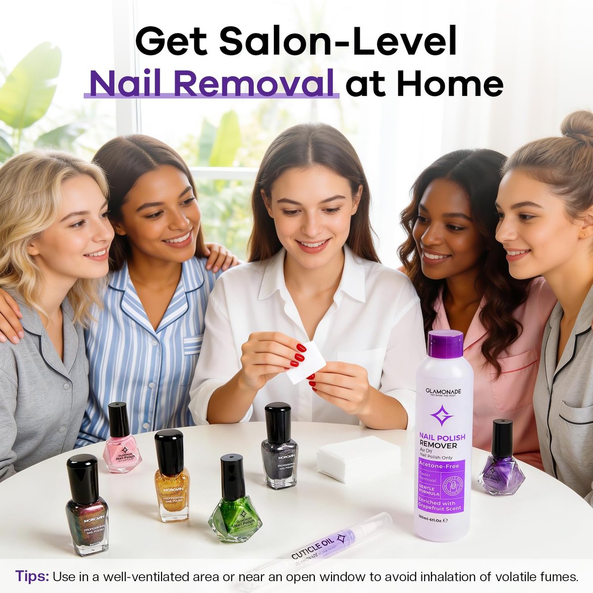 Glamonade Non-Acetone Nail Polish Remover – Gentle & Nourishing, Fast-Acting, Grapefruit Scent, 6 Fl Oz - görsel 15