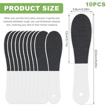 10 Pack Foot File - Professional Callus Remover, Double-Sided Sandpaper Pedicure Tool for Dead Skin Removal, Foot Rasp for Women and Men