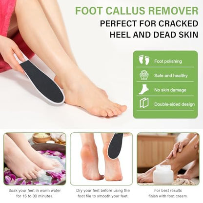 10 Pack Foot File - Professional Callus Remover, Double-Sided Sandpaper Pedicure Tool for Dead Skin Removal, Foot Rasp for Women and Men