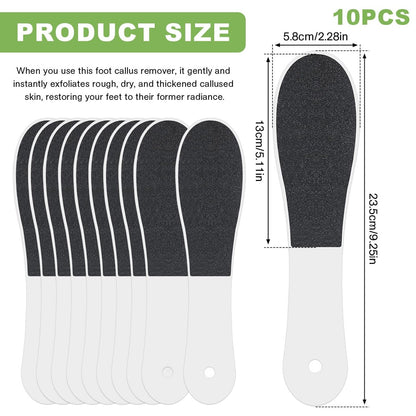 10 Pack Foot File - Professional Callus Remover, Double-Sided Sandpaper Pedicure Tool for Dead Skin Removal, Foot Rasp for Women and Men