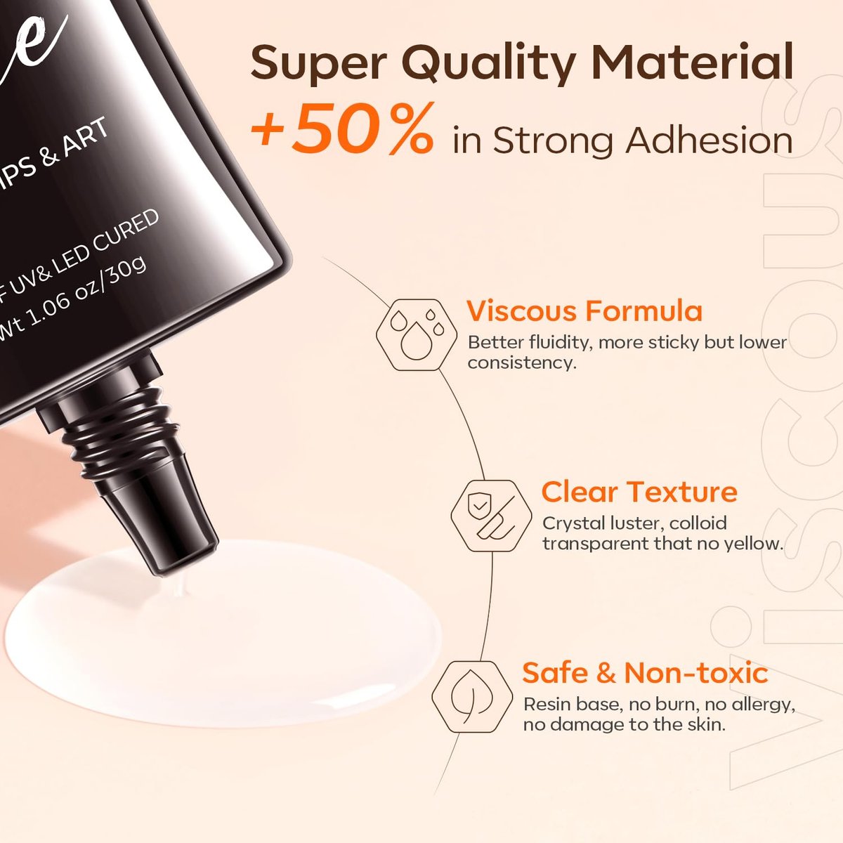 Modelones 4-in-1 Rhinestone Glue – Super Strong for Press On Nails, Gems, Charms & Rhinestones, No Wipe Nail Art Glue, 30g Cured Needed - görsel 3