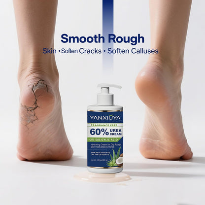 YANXIUYA 60% Urea Cream 10.5 oz – Maximum Strength Moisturizing Foot Cream with Salicylic Acid for Cracked Heels, Dry Skin & Callus Remover, Fragrance-Free Body Lotion Avelisse