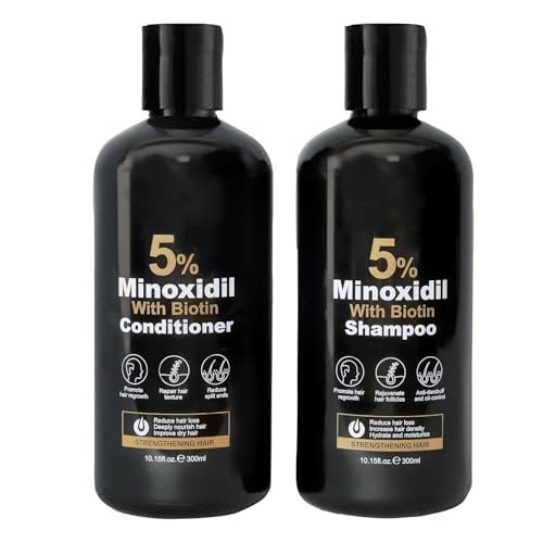Minoxidil Shampoo & Conditioner Set for Hair Growth – Biotin, Ginseng & Ginger – Supports Thicker, Fuller Hair – Scalp Care Formula – For Men & Women – 600ml Duo - görsel 2