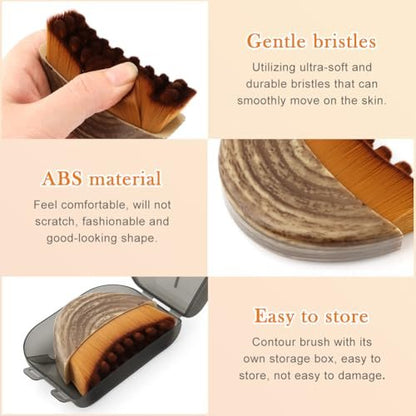 Lymphatic Contour Face Brush (2-Pack) - Facial Dry Brush for Jawline & Chin Contour, Lymphatic Drainage Massager for Puffiness Relief and Fatigue Reduction