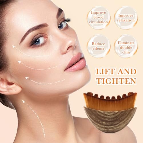 Lymphatic Contour Face Brush (2-Pack) - Facial Dry Brush for Jawline & Chin Contour, Lymphatic Drainage Massager for Puffiness Relief and Fatigue Reduction - görsel 8