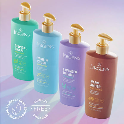 Jergens Shea Fusion Tropical Escape Body Lotion - 14 fl oz, Moisturizing Lotion with Shea Butter & Vitamin E