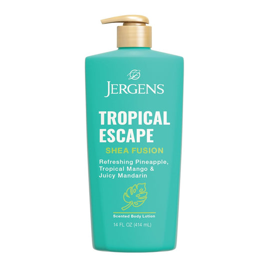 Jergens Shea Fusion Tropical Escape Body Lotion - 14 fl oz, Moisturizing Lotion with Shea Butter & Vitamin E