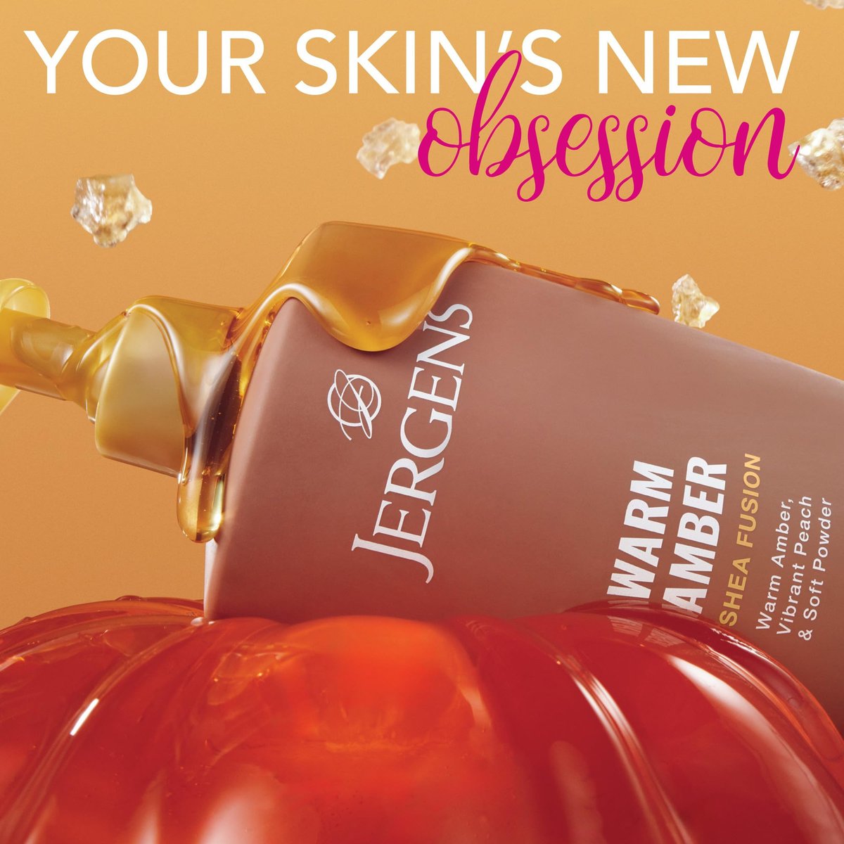Jergens Shea Fusion Warm Amber Scented Lotion - Moisturizing Body Lotion with Shea Butter and Vitamin E, 14 fl oz - görsel 3