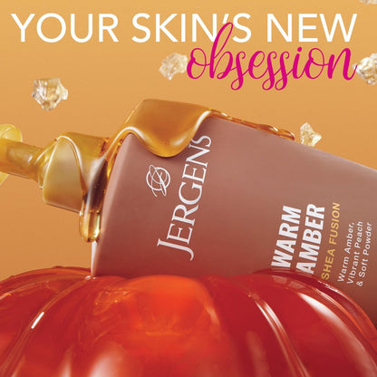 Jergens Shea Fusion Warm Amber Scented Lotion - Moisturizing Body Lotion with Shea Butter and Vitamin E, 14 fl oz