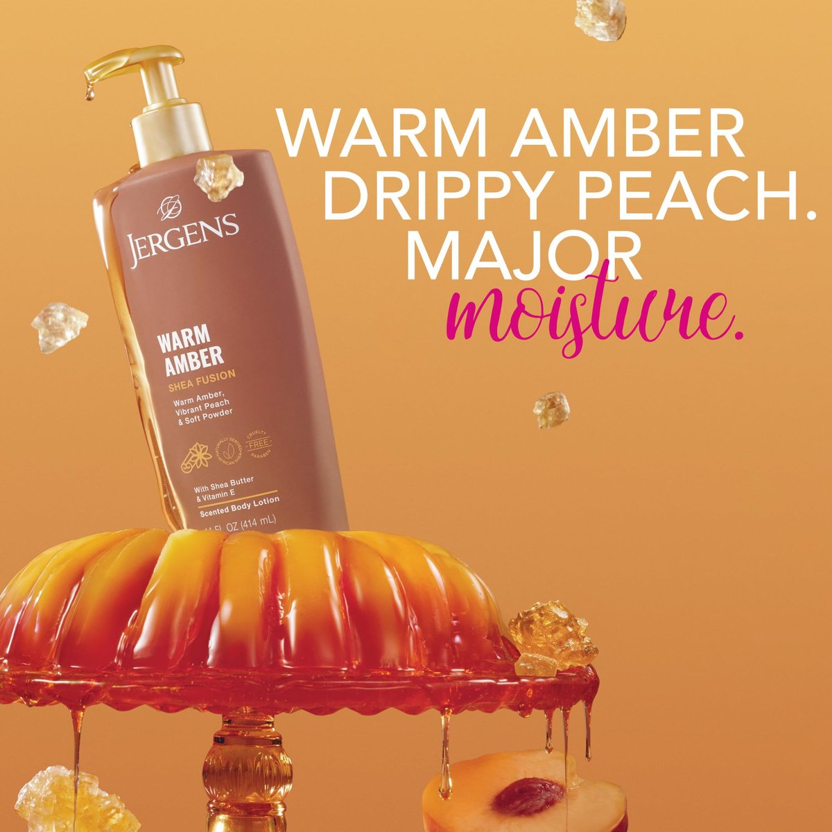 Jergens Shea Fusion Warm Amber Scented Lotion - Moisturizing Body Lotion with Shea Butter and Vitamin E, 14 fl oz - görsel 5