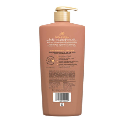 Jergens Shea Fusion Warm Amber Scented Lotion - Moisturizing Body Lotion with Shea Butter and Vitamin E, 14 fl oz