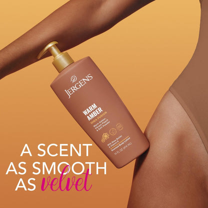 Jergens Shea Fusion Warm Amber Scented Lotion - Moisturizing Body Lotion with Shea Butter and Vitamin E, 14 fl oz
