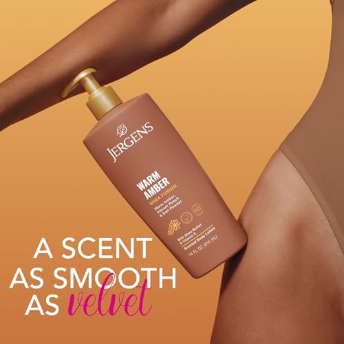 Jergens Shea Fusion Warm Amber Scented Lotion - Moisturizing Body Lotion with Shea Butter and Vitamin E, 14 fl oz - görsel 8