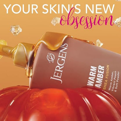 Jergens Shea Fusion Warm Amber Scented Lotion - Moisturizing Body Lotion with Shea Butter and Vitamin E, 14 fl oz
