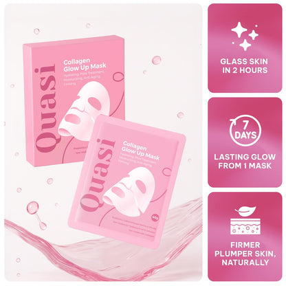 Quasi Bio-Collagen Face Mask Overnight – Hydrating Korean Sheet Mask with Niacinamide & Low Molecular Collagen – Firming & Smoothing Skincare for All Skin Types – 4 Masks Avelisse