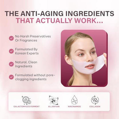 Quasi Bio-Collagen Face Mask Overnight – Hydrating Korean Sheet Mask with Niacinamide & Low Molecular Collagen – Firming & Smoothing Skincare for All Skin Types – 4 Masks Avelisse