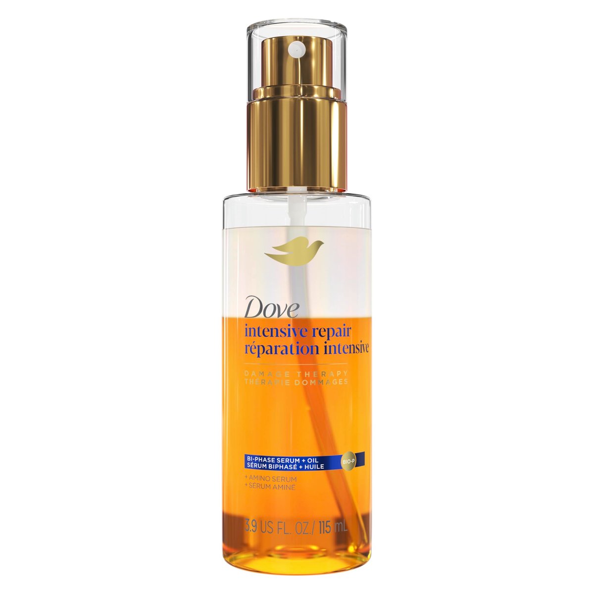 Dove Damage Therapy Intensive Repair Bi-Phase Serum + Oil Hair Spray – 3.9 oz for Shine, Frizz Control & Split Ends - görsel 1