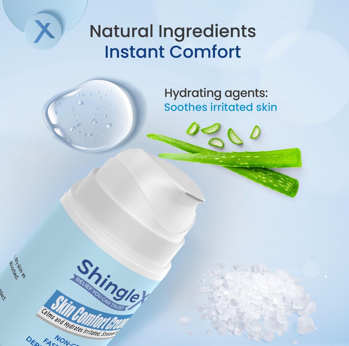 ShingleX Moisturizing Skin Cream – Soothes Dry & Sensitive Skin, Dermatologist Tested, Fragrance Free, Fast-Absorbing, 1.4 OZ Avelisse