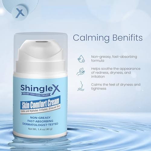 ShingleX Moisturizing Skin Cream – Soothes Dry & Sensitive Skin, Dermatologist Tested, Fragrance Free, Fast-Absorbing, 1.4 OZ Avelisse