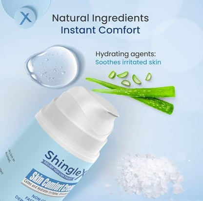 ShingleX Moisturizing Skin Cream – Soothes Dry & Sensitive Skin, Dermatologist Tested, Fragrance Free, Fast-Absorbing, 1.4 OZ Avelisse