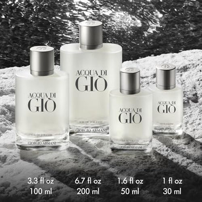 Armani Beauty Acqua di Giò Eau de Toilette Set for Men – Full Size 1.7 Fl Oz & Travel Size 0.5 Fl Oz Avelisse